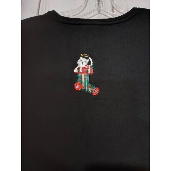 Christmas‎ Shirt Ladies Medium Black Bechamel Cat Christmas Stocking - Picture 4 of 6